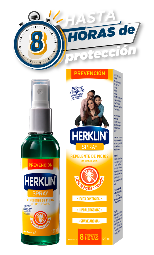 Herklin Spray de prevención con sello de hasta 8 horas de protección.